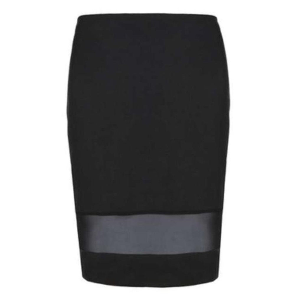 All Saints Black Silk Pencil Estell Skirt